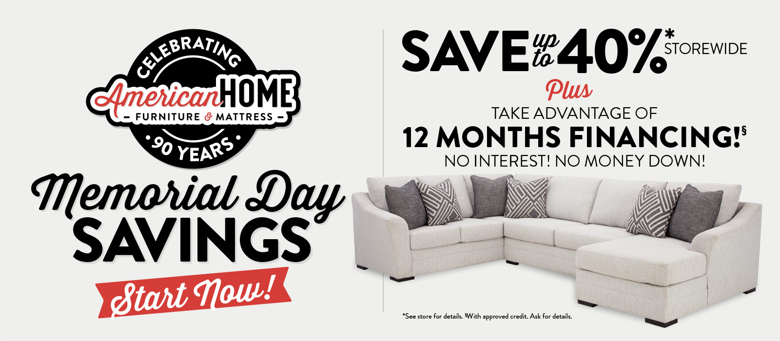 Memorial Day Savings 40% off Entire Store